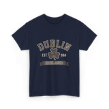 Dublin Ireland Clover Leaf T-Shirt - Navy