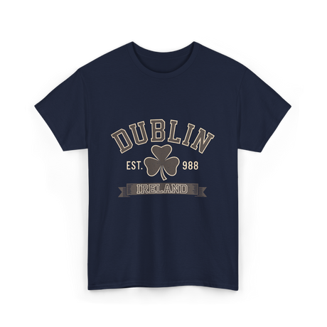 Dublin Ireland Clover Leaf T-Shirt - Navy