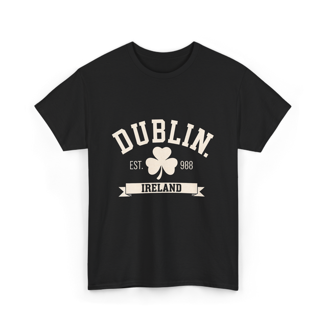 Dublin Ireland Est 988 Clover T-Shirt - Black