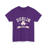 Dublin Ireland Est 988 Clover T-Shirt - Purple