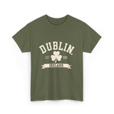 Dublin Ireland Est 988 Clover T-Shirt - Military Green