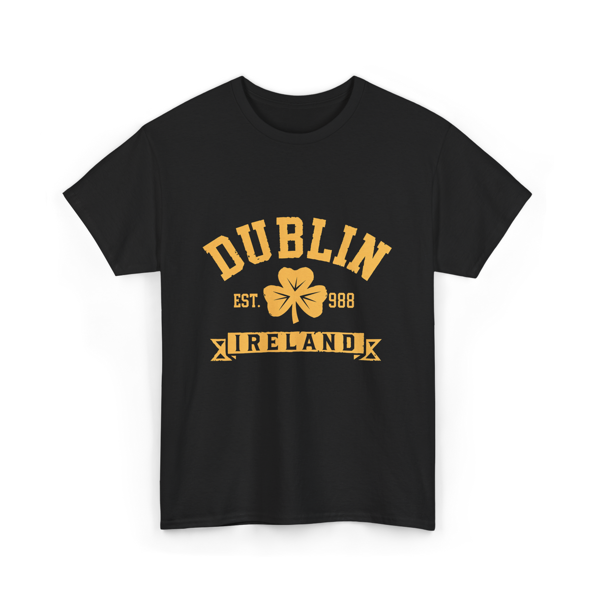 Dublin Ireland Est 988 Clover T-Shirt - Black