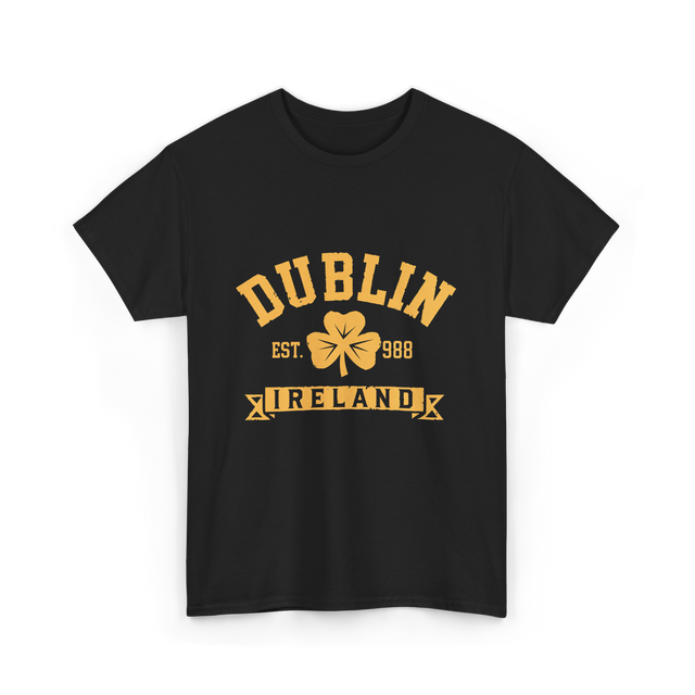 Dublin Ireland Est 988 Clover T-Shirt - Black