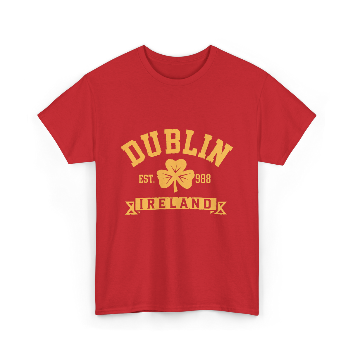 Dublin Ireland Est 988 Clover T-Shirt - Red