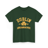 Dublin Ireland Est 988 Clover T-Shirt - Forest Green