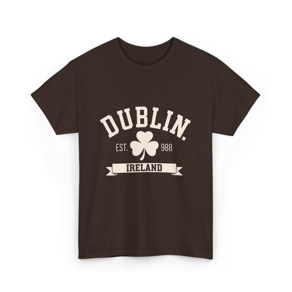 Dublin Ireland Est 988 Clover T-Shirt - Dark Chocolate