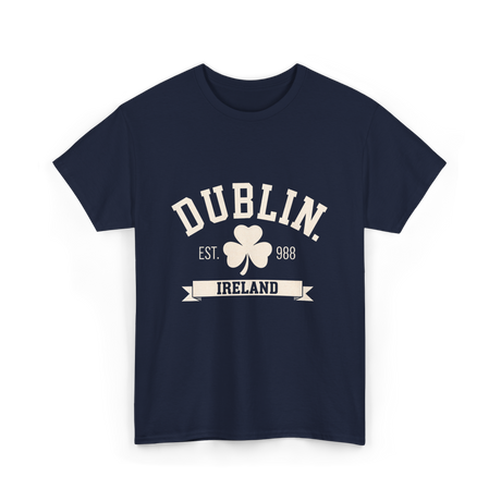 Dublin Ireland Est 988 Clover T-Shirt - Navy