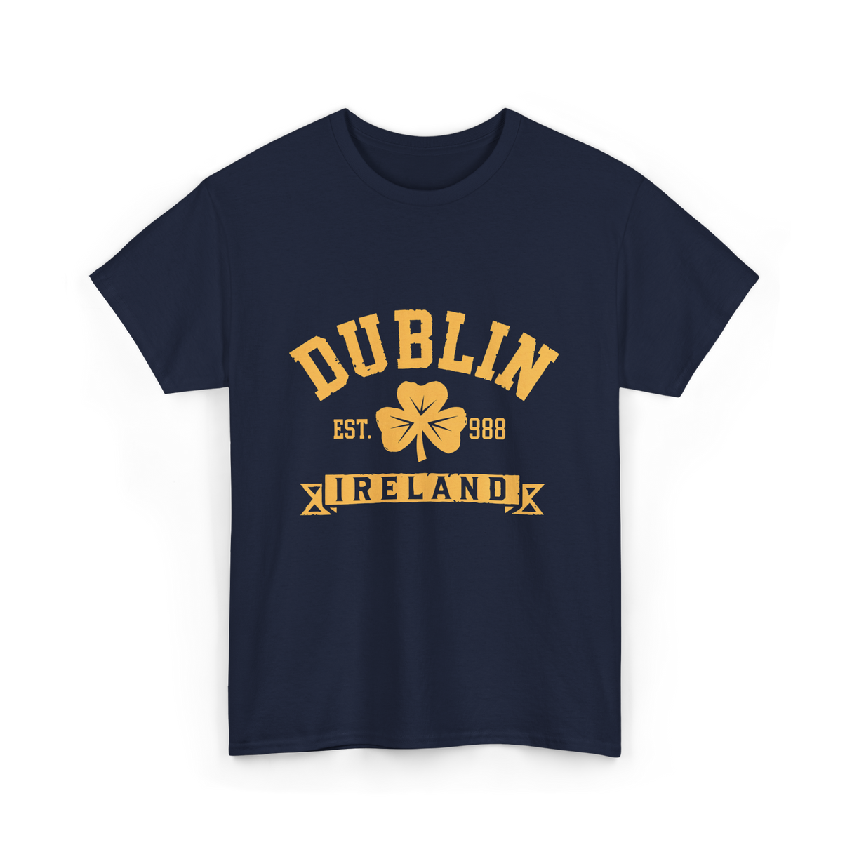 Dublin Ireland Est 988 Clover T-Shirt - Navy