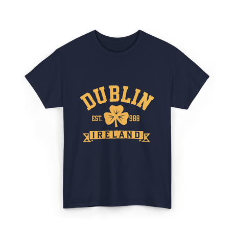 Dublin Ireland Est 988 Clover T-Shirt - Navy