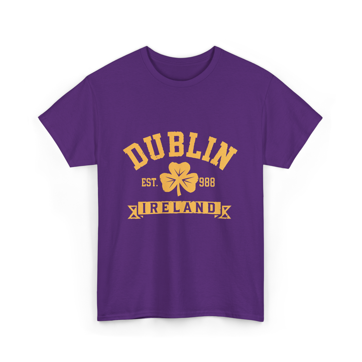 Dublin Ireland Est 988 Clover T-Shirt - Purple