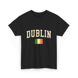 Dublin Ireland Irish Flag T-Shirt - Black