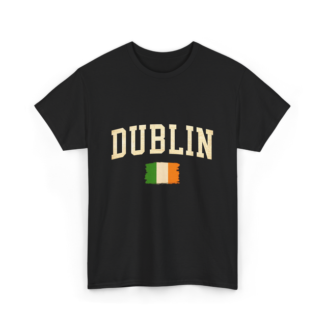 Dublin Ireland Irish Flag T-Shirt - Black