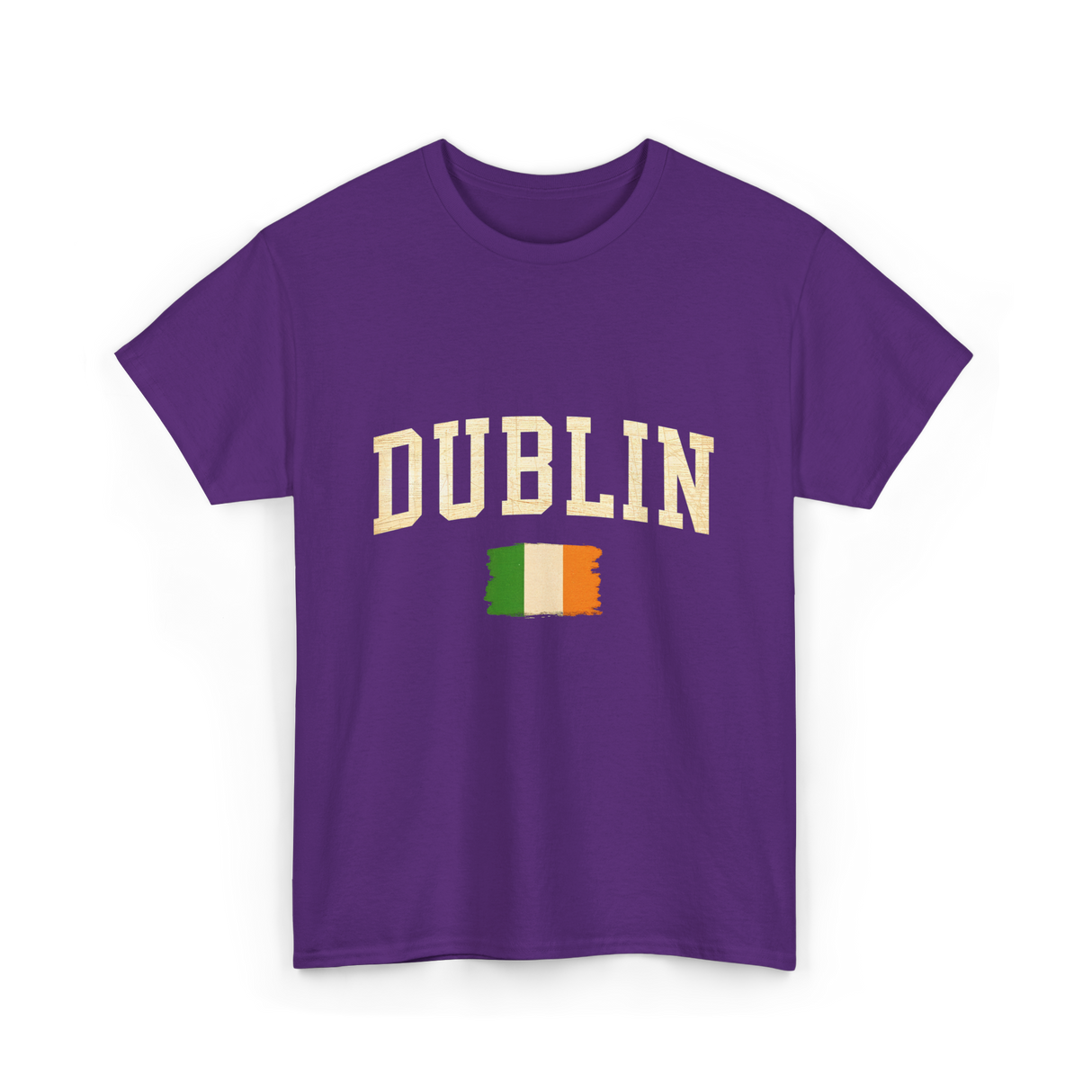 Dublin Ireland Irish Flag T-Shirt - Purple