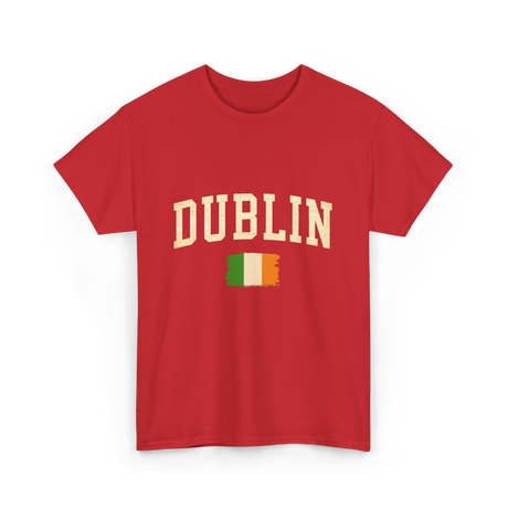 Dublin Ireland Irish Flag T-Shirt - Red