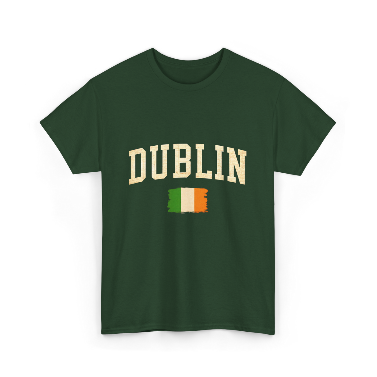 Dublin Ireland Irish Flag T-Shirt - Forest Green