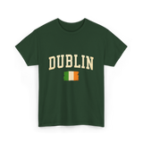 Dublin Ireland Irish Flag T-Shirt - Forest Green