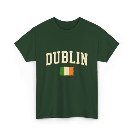 Dublin Ireland Irish Flag T-Shirt - Forest Green