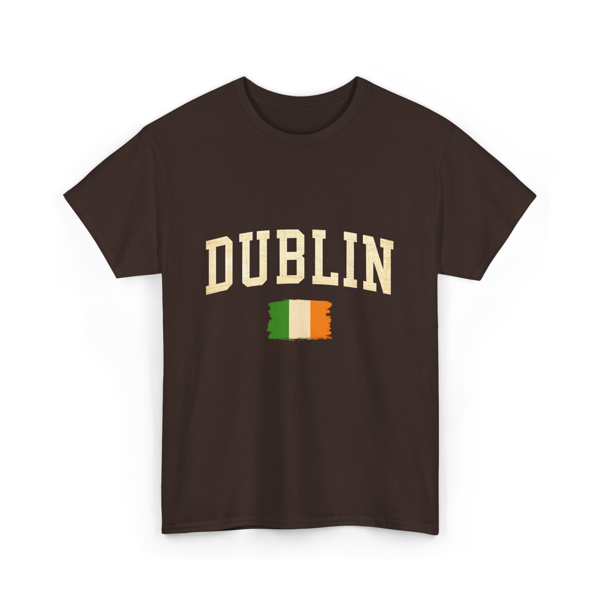 Dublin Ireland Irish Flag T-Shirt - Dark Chocolate