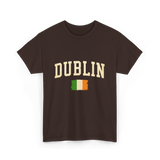 Dublin Ireland Irish Flag T-Shirt - Dark Chocolate