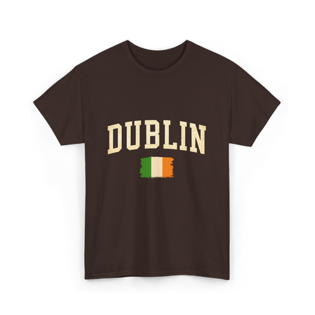 Dublin Ireland Irish Flag T-Shirt - Dark Chocolate