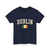 Dublin Ireland Irish Flag T-Shirt - Navy