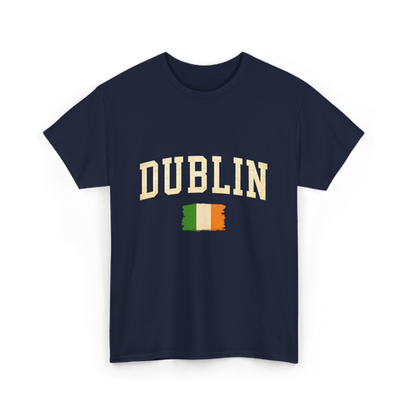 Dublin Ireland Irish Flag T-Shirt - Navy