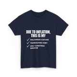 Due to Inflation Holiday Celebration T-Shirt - Navy