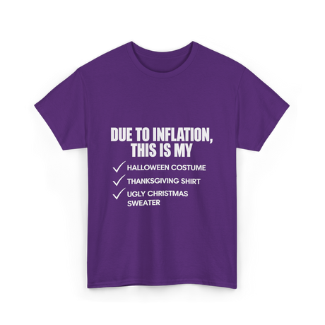 Due to Inflation Holiday Celebration T-Shirt - Purple