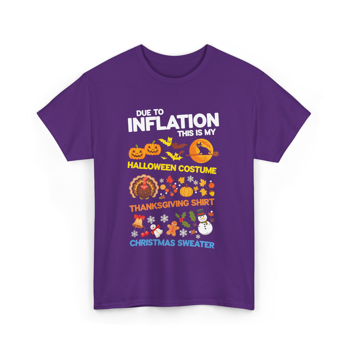 Due to Inflation Holiday Costume T-Shirt - Purple