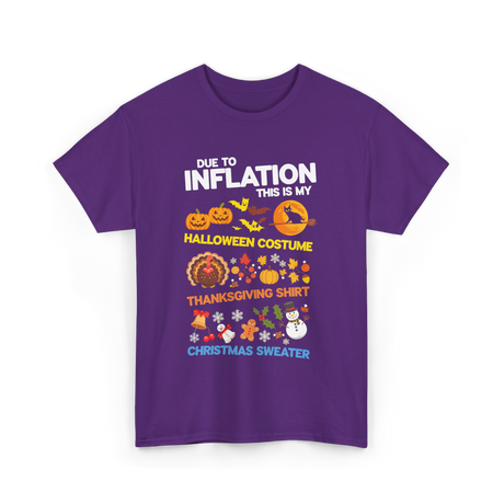 Due to Inflation Holiday Costume T-Shirt - Purple