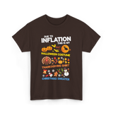 Due to Inflation Holiday Costume T-Shirt - Dark Chocolate