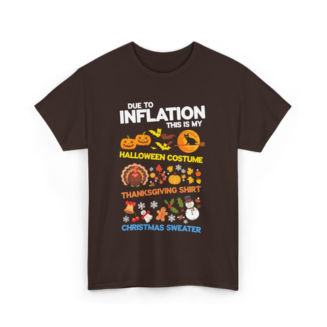 Due to Inflation Holiday Costume T-Shirt - Dark Chocolate