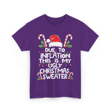 Due to Inflation Ugly Christmas Sweater T-Shirt - Purple