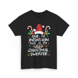 Due to Inflation Ugly Christmas Sweater T-Shirt - Black