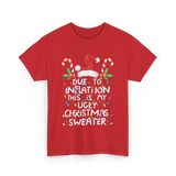 Due to Inflation Ugly Christmas Sweater T-Shirt - Red