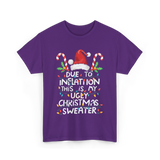 Due to Inflation Ugly Christmas Sweater T-Shirt - Purple