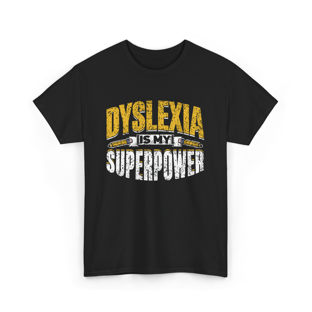 Dyslexia Is My Superpower Dyslexic Awareness T-Shirt - Black