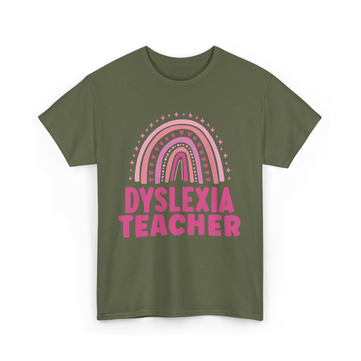 Dyslexia Teacher Awareness Teacher T-Shirt - Military Green