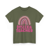 Dyslexia Teacher Awareness Teacher T-Shirt - Military Green