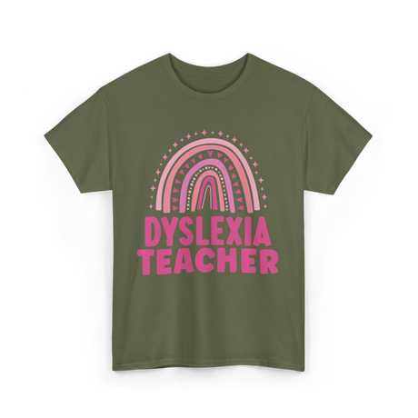 Dyslexia Teacher Awareness Teacher T-Shirt - Military Green