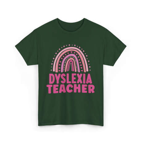 Dyslexia Teacher Awareness Teacher T-Shirt - Forest Green