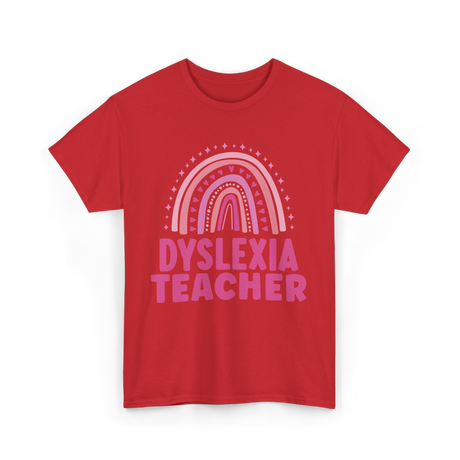 Dyslexia Teacher Awareness Teacher T-Shirt - Red