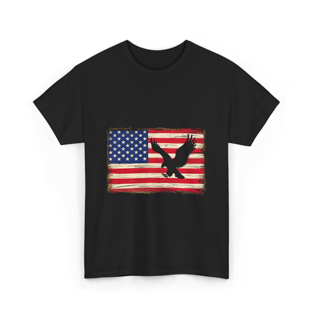 Eagle American Flag Patriotic T-Shirt - Black