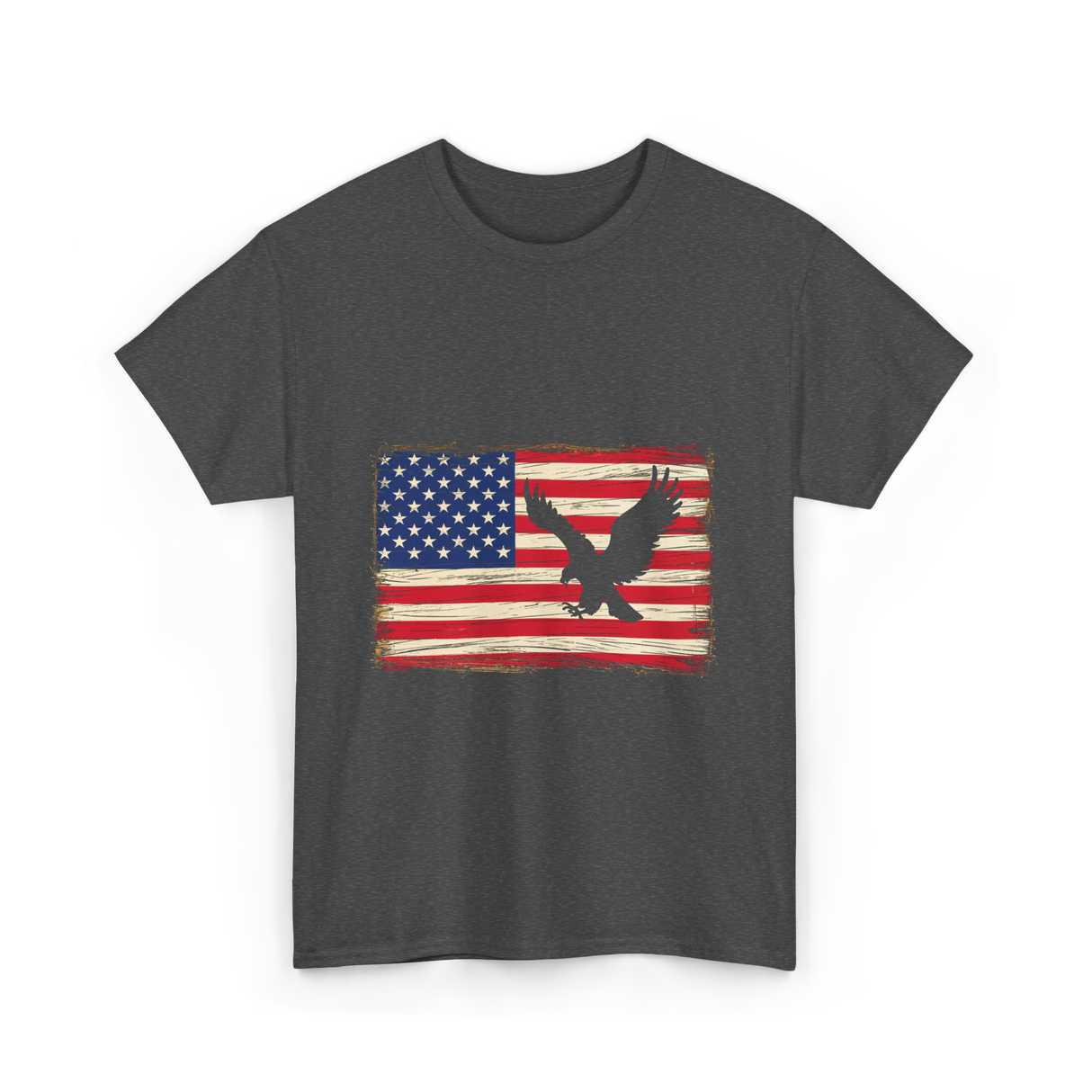 Eagle American Flag Patriotic T-Shirt - Dark Heather