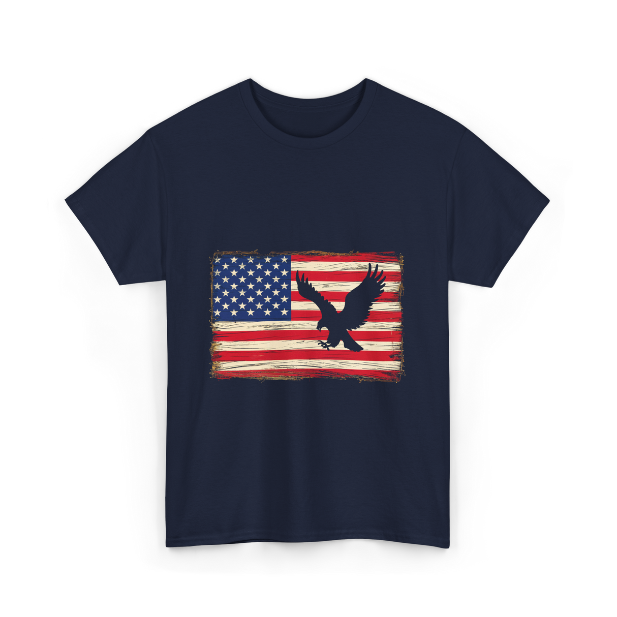 Eagle American Flag Patriotic T-Shirt - Navy