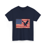 Eagle American Flag Patriotic T-Shirt - Navy