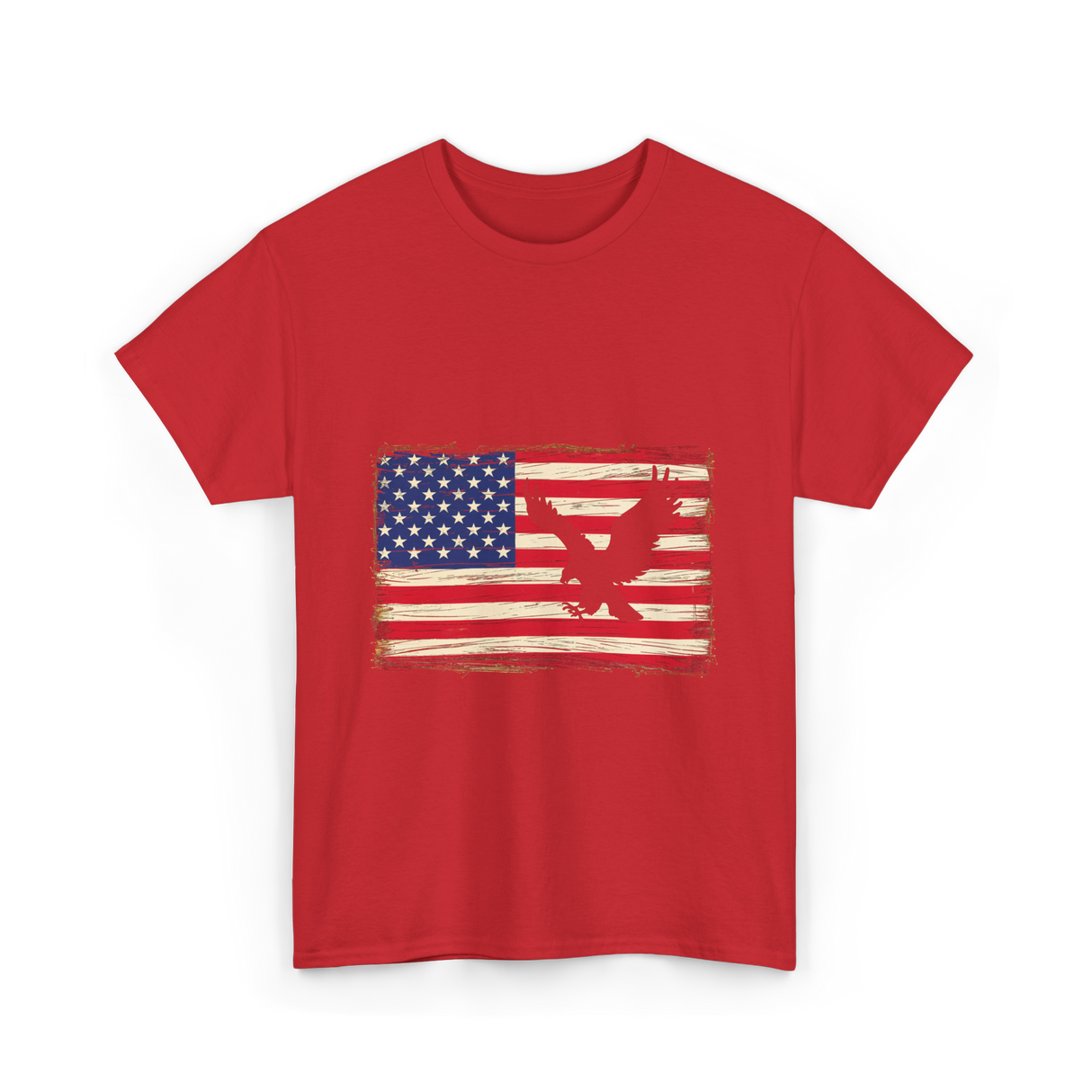 Eagle American Flag Patriotic T-Shirt - Red