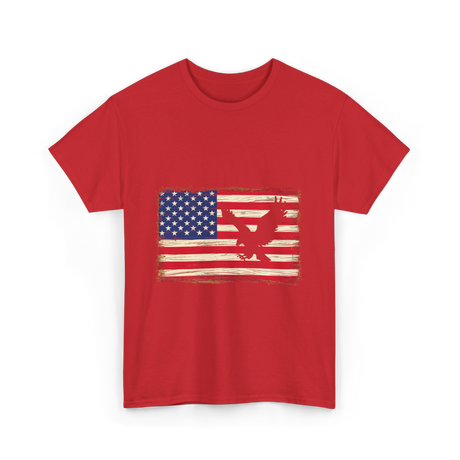 Eagle American Flag Patriotic T-Shirt - Red