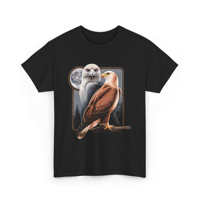 Eagle and Hawk Wildlife Art T-Shirt - Black