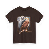 Eagle and Hawk Wildlife Art T-Shirt - Dark Chocolate